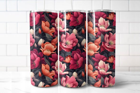 Floral Books Tumbler Wrap Graphic for Print & Digital Sales