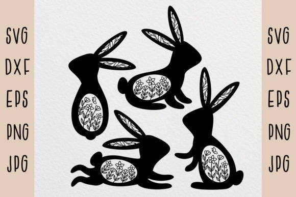Floral Bunny SVG for Local Business Branding and Packaging