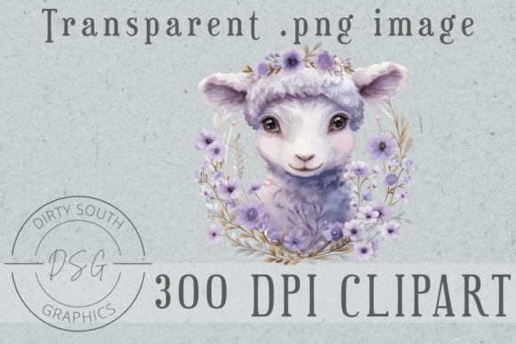Floral Easter Lamb Graphics for Handmade Creations