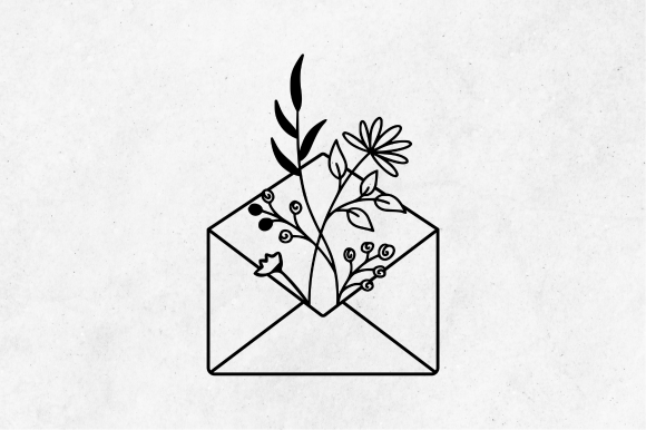 Floral Envelope Svg - Graphics Freebie for Crafting