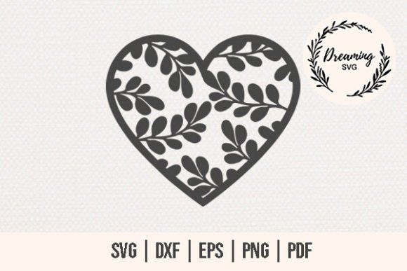 Floral Heart SVG - Leaf Heart SVG for Branding and Graphics
