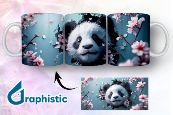 Floral Panda Break Through Mug Wrap 07 Graphics Review