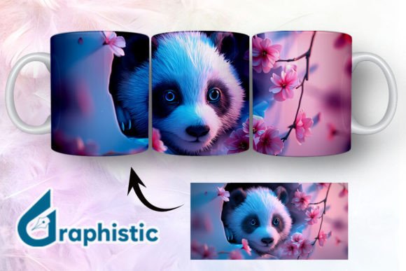 Floral Panda Break Through Mug Wrap 10 Graphics