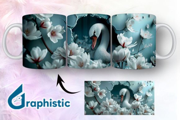 Floral Swan Break Through Mug Wrap 17 - A Graphic Design Asset Review