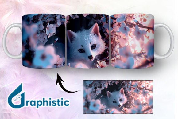 Fox Floral Break Through Mug Wrap 25 Graphics