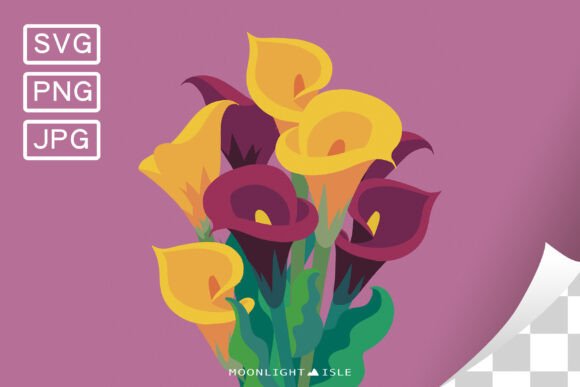 Funky Floral Bouquet SVG Calla Lily 5 - A Versatile Graphic Design Asset