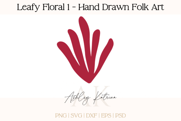 Leafy Floral 1 - Hand Drawn Folk Art Graphics