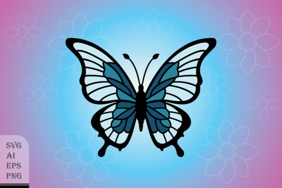 Mythical Floral Butterfly Graphics for Local Business Branding