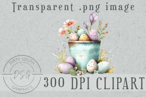 Potted Floral Egg Arrangement - A Versatile Graphic for Blogs and Websites