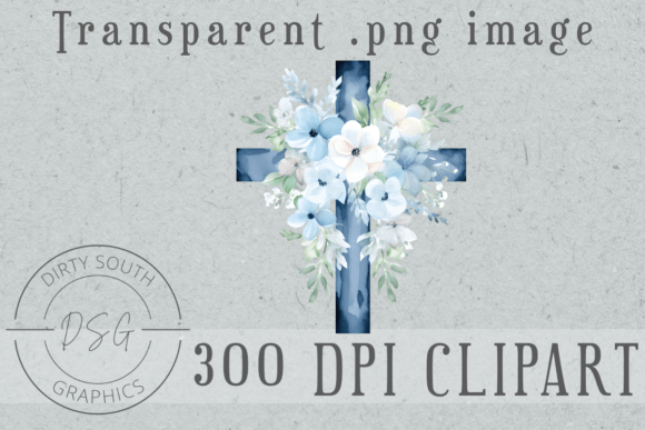 Watercolor Floral Cross Graphic for Blog and Web Design