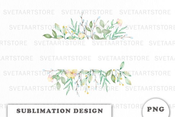 Watercolor Floral Frame PNG for Graphics and Illustrations