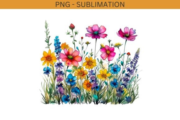 Watercolor Floral Wildflower Bouquet Graphics
