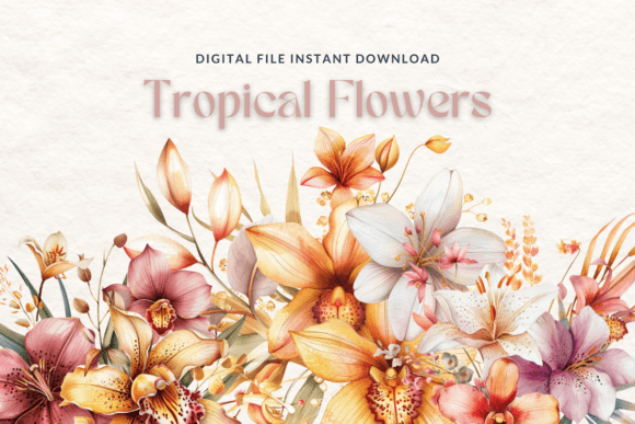 Watercolor Wild Flowers Floral Clipart for Handmade Projects