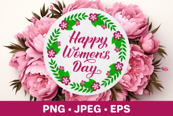 Women’s Day Floral Round Sign – A Versatile Graphic Design Asset